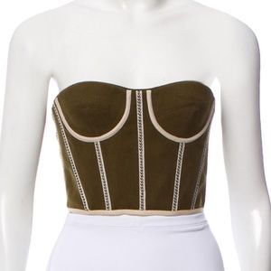MATTHEW WILLIAMSON Linen-Blend Bustier Top